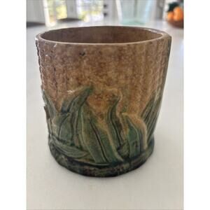 Extremely Old & Rare Antique Majolica Corn Pottery